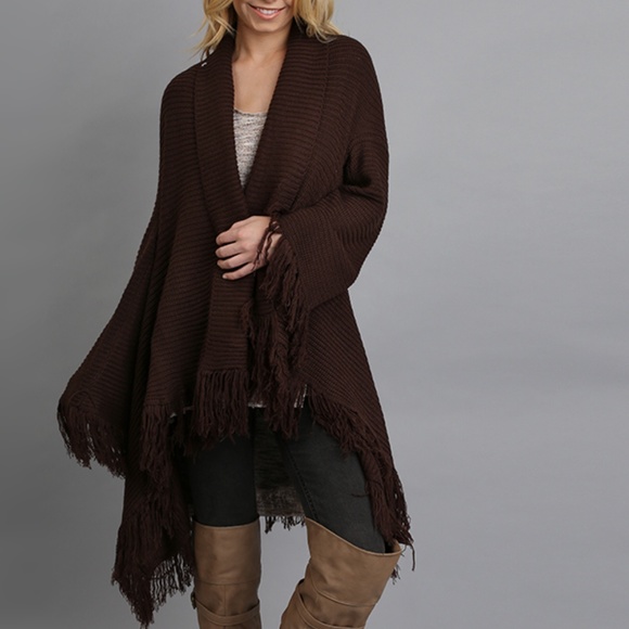 Umgee Jackets & Blazers - Umgee Cocoa Fringe Cardigan